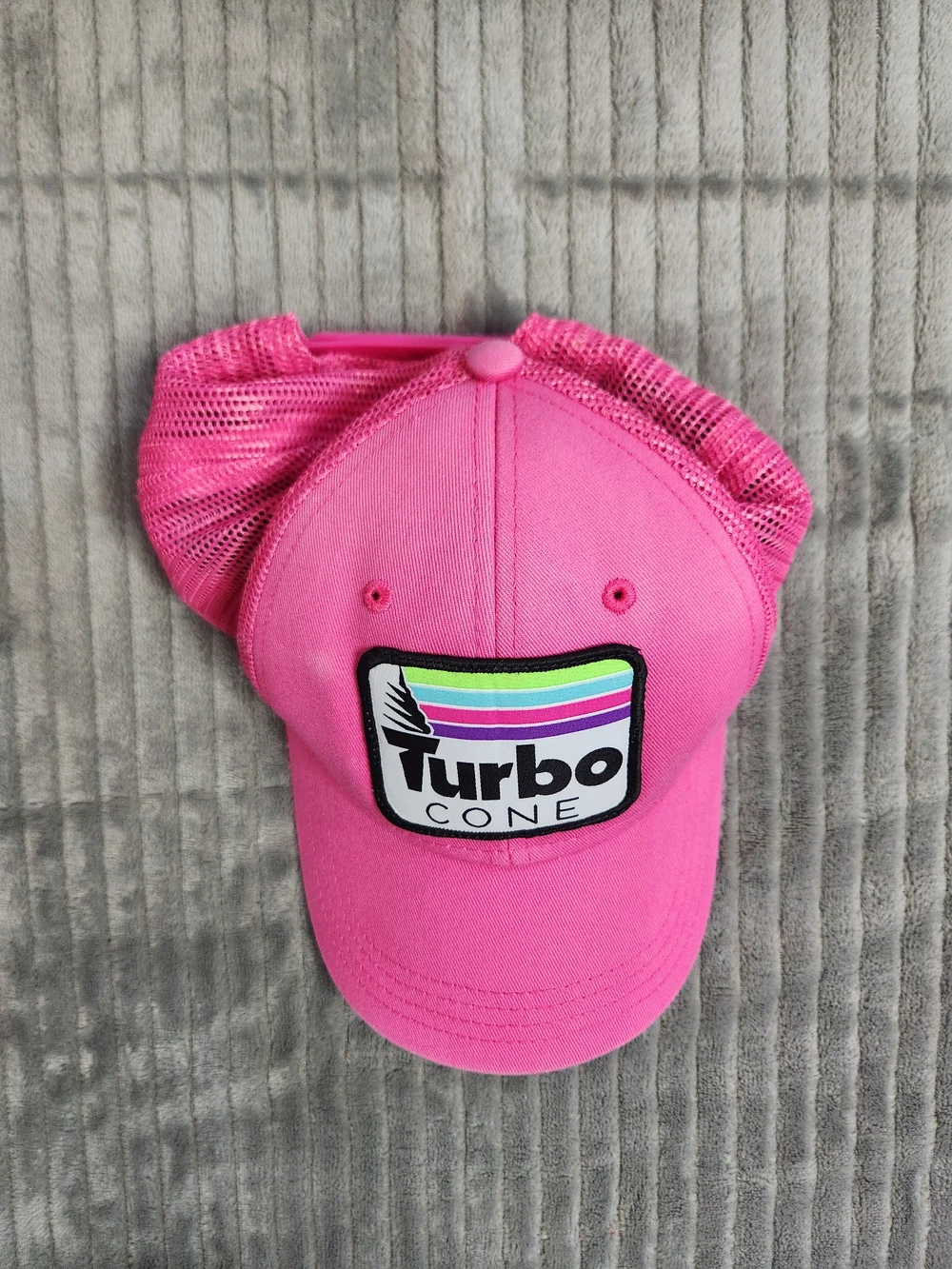 Turbo Cone Pink Mesh Trucker Hat youth one size